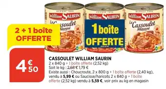 Bi1 Cassoulet William Saurin offre