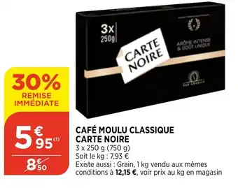 Bi1 Café Moulu Classique Carte Noire offre