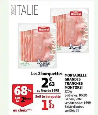 Auchan Mortadelle Grandes Tranches Montorsi offre