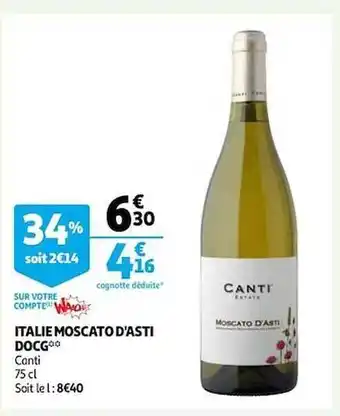 Auchan Italie Moscato D'asti Docg offre