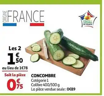 Auchan Concombre offre