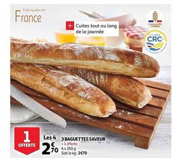 Auchan 3 Baguettes Saveur offre