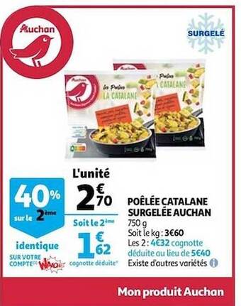 Auchan Poêlée Catalane Surgelée Auchan offre