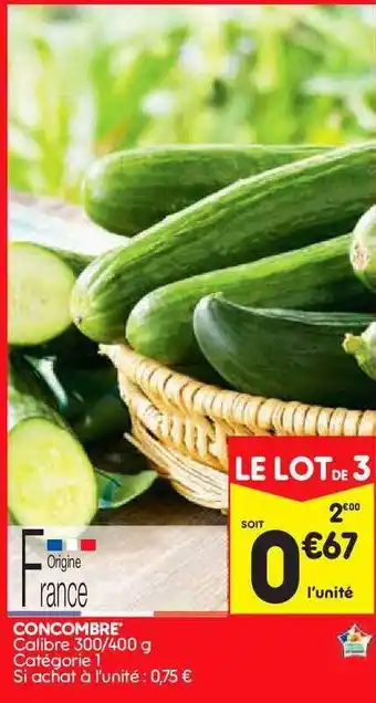 Leader Price Concombre offre