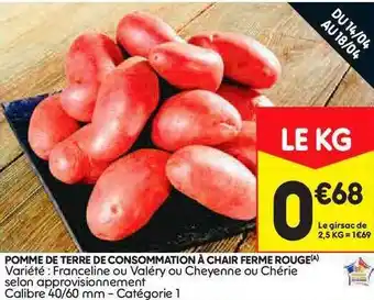 Leader Price Pomme De Terre De Consommation à Chair Ferme Rouge offre