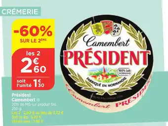 Maximarché Président Camembert (A) offre