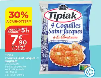Maximarché Tipiak Coquilles Saint-Jacques (23) surgelées offre