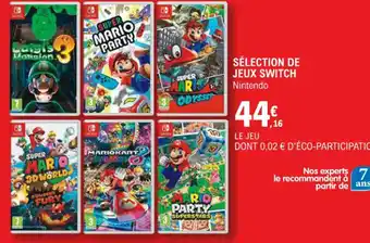 E.Leclerc Espace Culturel SÉLECTION DE JEUX SWITCH Nintendo offre