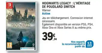 E.Leclerc Espace Culturel HOGWARTS LEGACY : L'HÉRITAGE DE POUDLARD SWITCH offre