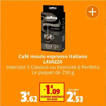 Coccinelle Express Café moulu espresso Italiano LAVAZZA offre