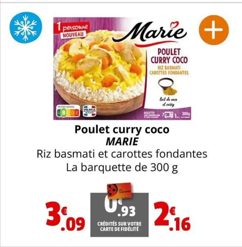 Promo Poulet Curry Coco Marie Chez Coccinelle Supermarché