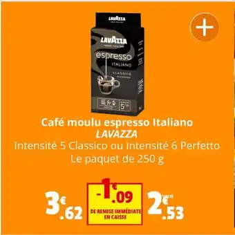 Café moulu espresso Italiano LAVAZZA