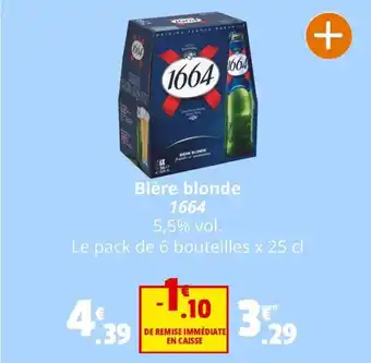 Coccinelle Supermarché Bière blonde 1664 offre
