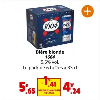 Coccinelle Supermarché Bière blonde 1664 offre