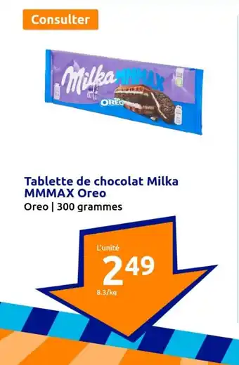 Action Tablette de chocolat Milka MMMAX Oreo offre