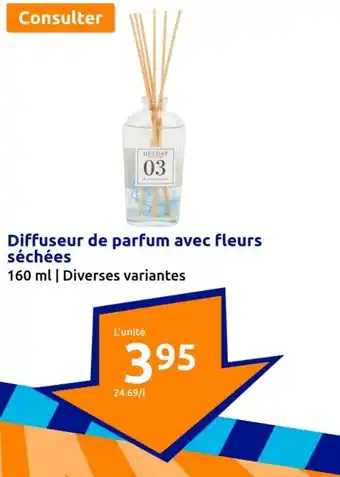 Action Diffuseur de parfum avec fleurs séchées offre