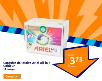 Action Capsules de lessive Ariel All-in-1 offre