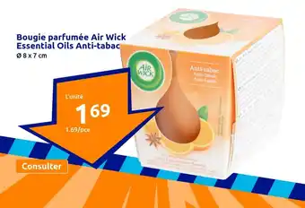 Action Bougie parfumée Air Wick Essential Oils Anti-tabac Ø8x7 cm offre
