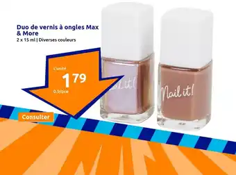 Action Duo de vernis à ongles Max & More offre