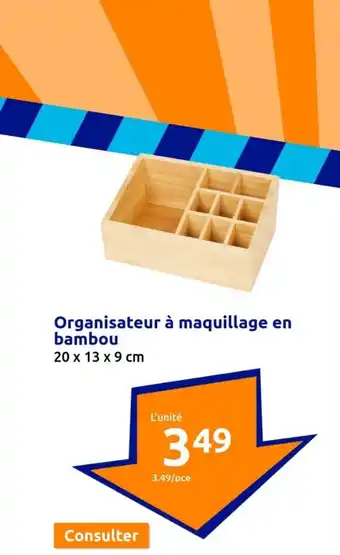 Action Organisateur à maquillage en bambou offre