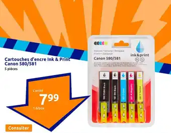 Action Cartouches d'encre Ink & Print Canon 580/581 offre