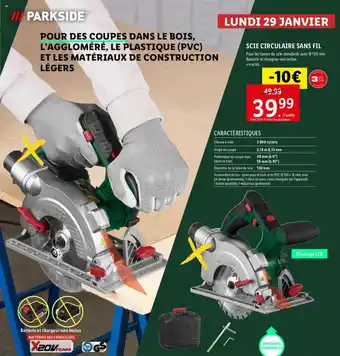 Lidl SCIE CIRCULAIRE SANS FIL offre