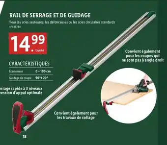 Lidl RAIL DE SERRAGE ET DE GUIDAGE offre