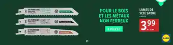 Lidl LAMES DE SCIE SABRE offre