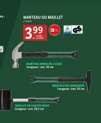 Lidl MARTEAU OU MAILLET offre