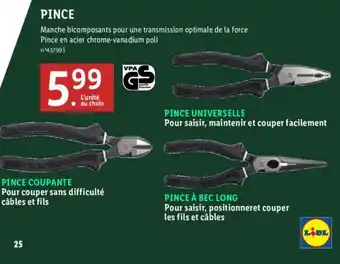Lidl PINCE offre