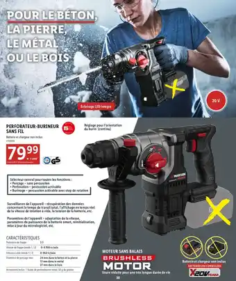 Lidl PERFORATEUR-BURINEUR SANS FIL offre