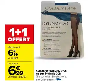 Collant Golden Lady avec culotte intégrée 20D 79% polyamide - 21% élasthanne. Noir. Diverses tailles