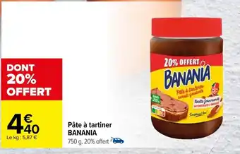 Carrefour Pâte à tartiner BANANIA offre