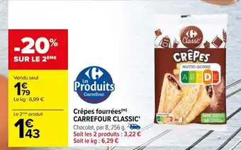 Carrefour Crêpes fourrées (m) CARREFOUR CLASSIC offre