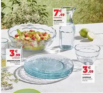 Super U Saladier, Assiette Plate, Coupelle offre