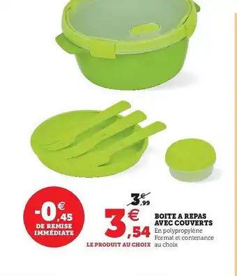 Super U Boîte à Repas Avec Couverts offre