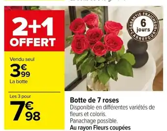 Carrefour Botte de 7 roses offre