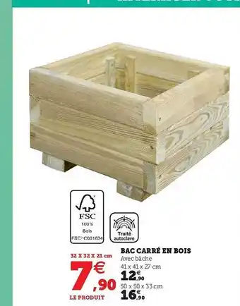 Super U Bac Carré En Bois offre