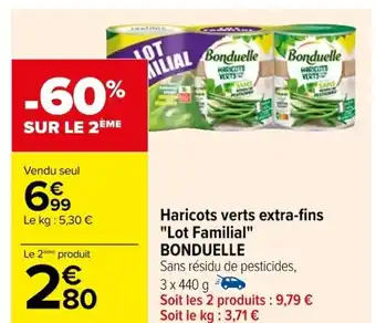 Carrefour Haricots verts extra-fins "Lot Familial" offre