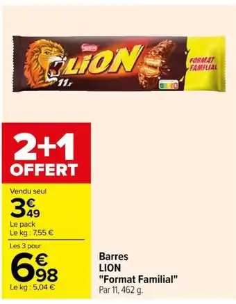 Carrefour Barres LION "Format Familial" offre
