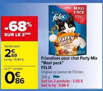 Carrefour Friandises pour chat Party Mix "Maxi pack" FELIX offre