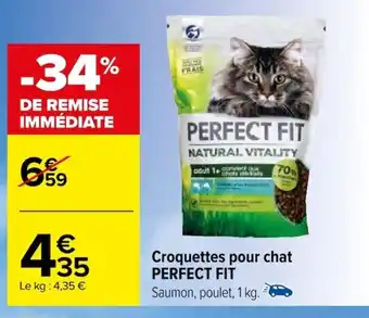 Carrefour Croquettes pour chat PERFECT FIT offre