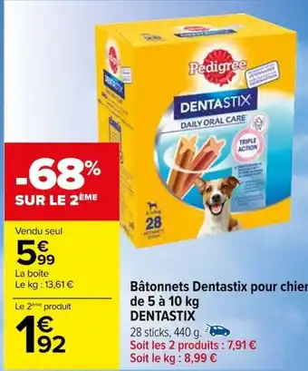 Carrefour Bâtonnets Dentastix pour chien de 5 à 10 kg DENTASTIX offre