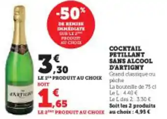 Super U COCKTAIL PETILLANT SANS ALCOOL D'ARTIGNY offre