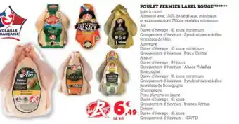 Super U POULET FERMIER LABEL ROUGE****** offre