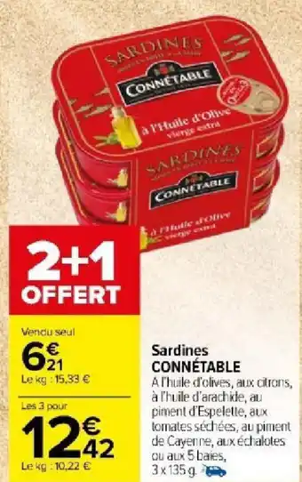 Carrefour Market Sardines CONNÉTABLE offre