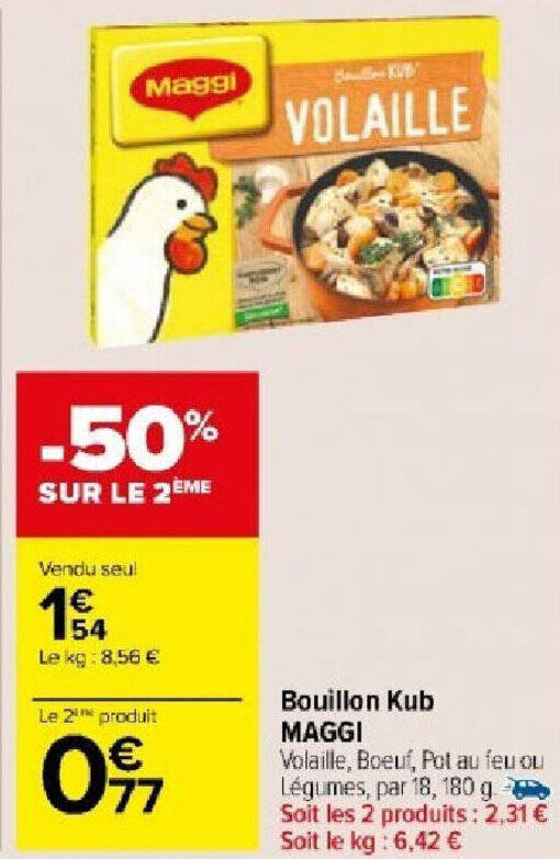 Promo Bouillon Kub MAGGI chez Carrefour Market