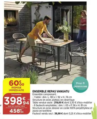 Bi1 Ensemble Repas Vanuatu offre