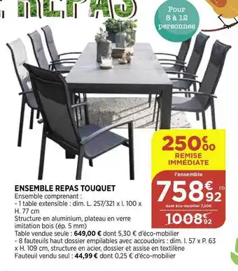 Bi1 Ensemble Repas Touquet offre