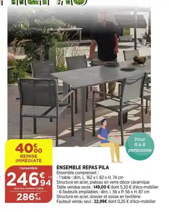 Bi1 Ensemble Repas Pila offre